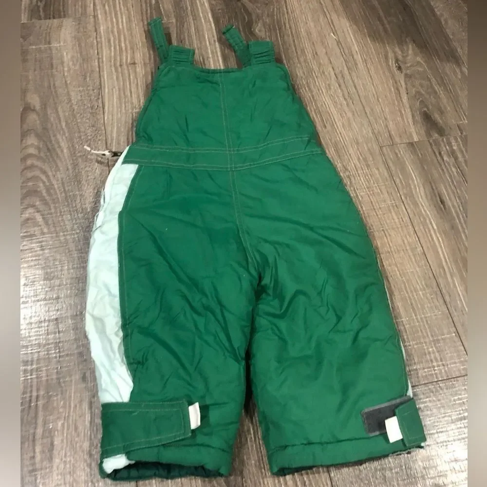 Boys OshKosh B'gosh Snowsuit Size 12M Forest Green and White Snow Set 2 Pieces